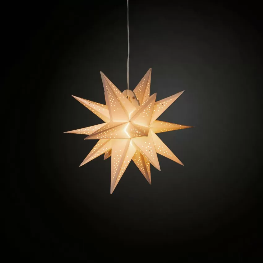 Julbelysning*Jotex 3-D Pappersstjärna LED Höjd 45 Cm Vit