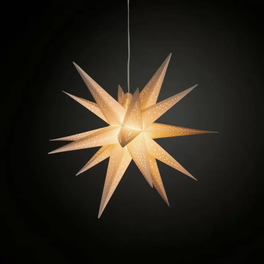Julbelysning*Jotex 3-D Pappersstjärna LED Höjd 60 Cm Vit