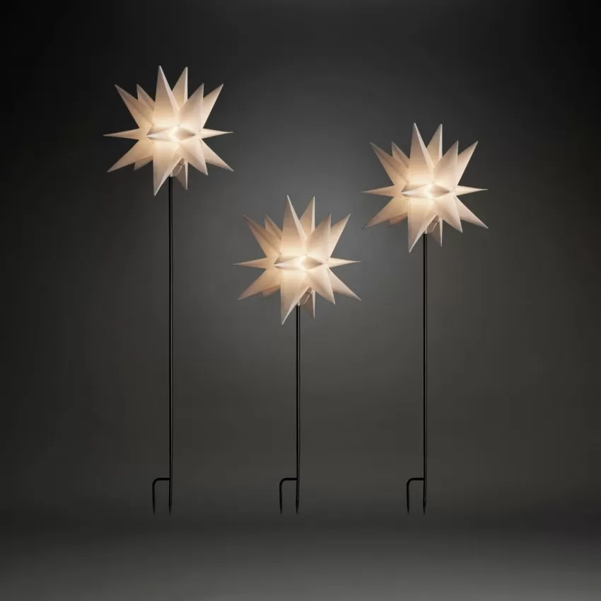 Utebelysning | Utebelysning*Jotex 3-D Plaststjärna LED 3 St Set Vit