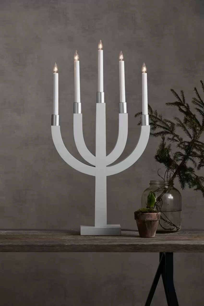 Julbelysning*Jotex Adventsljusstake Elias Vit