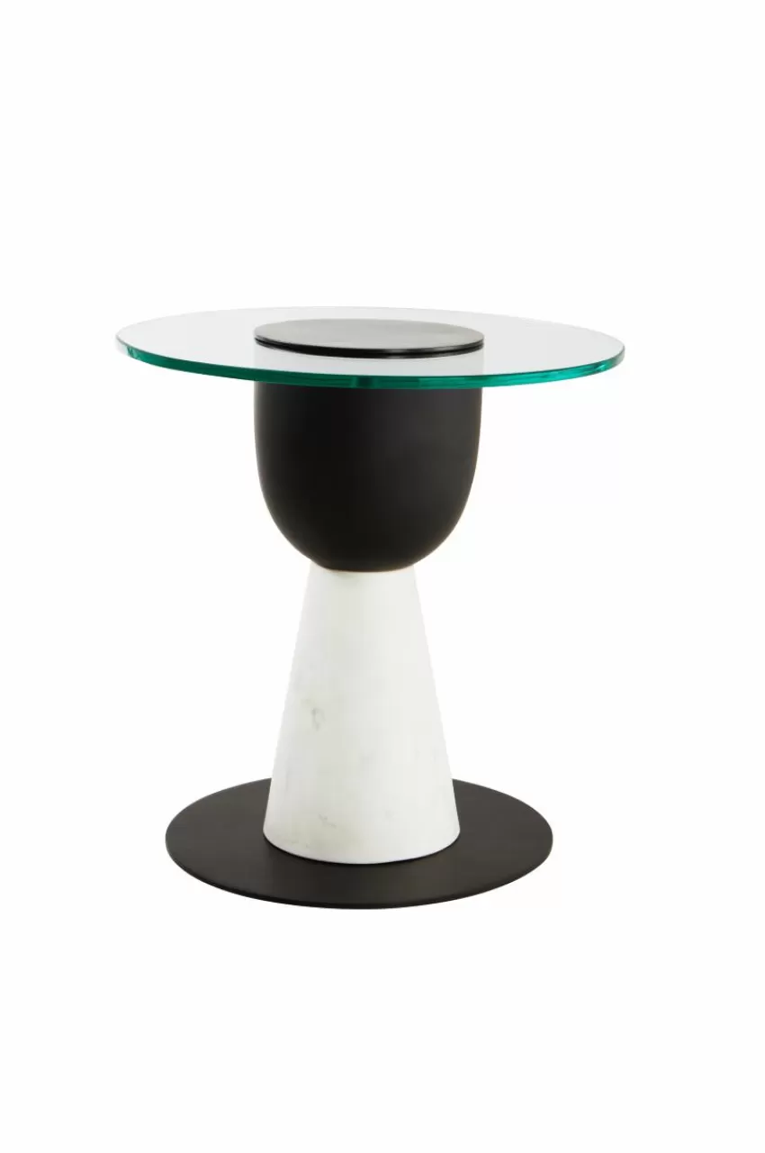 Bord*Jotex ALBIANO Sidobord ø 50 Cm Svart/vit