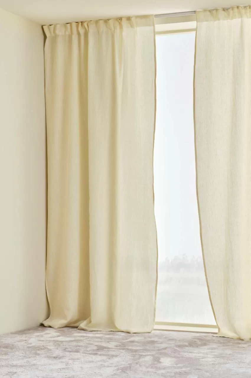 Linnegardiner | Multifunktionsgardiner*Jotex ALINA Linnegardin 2-pack Gul/naturvit