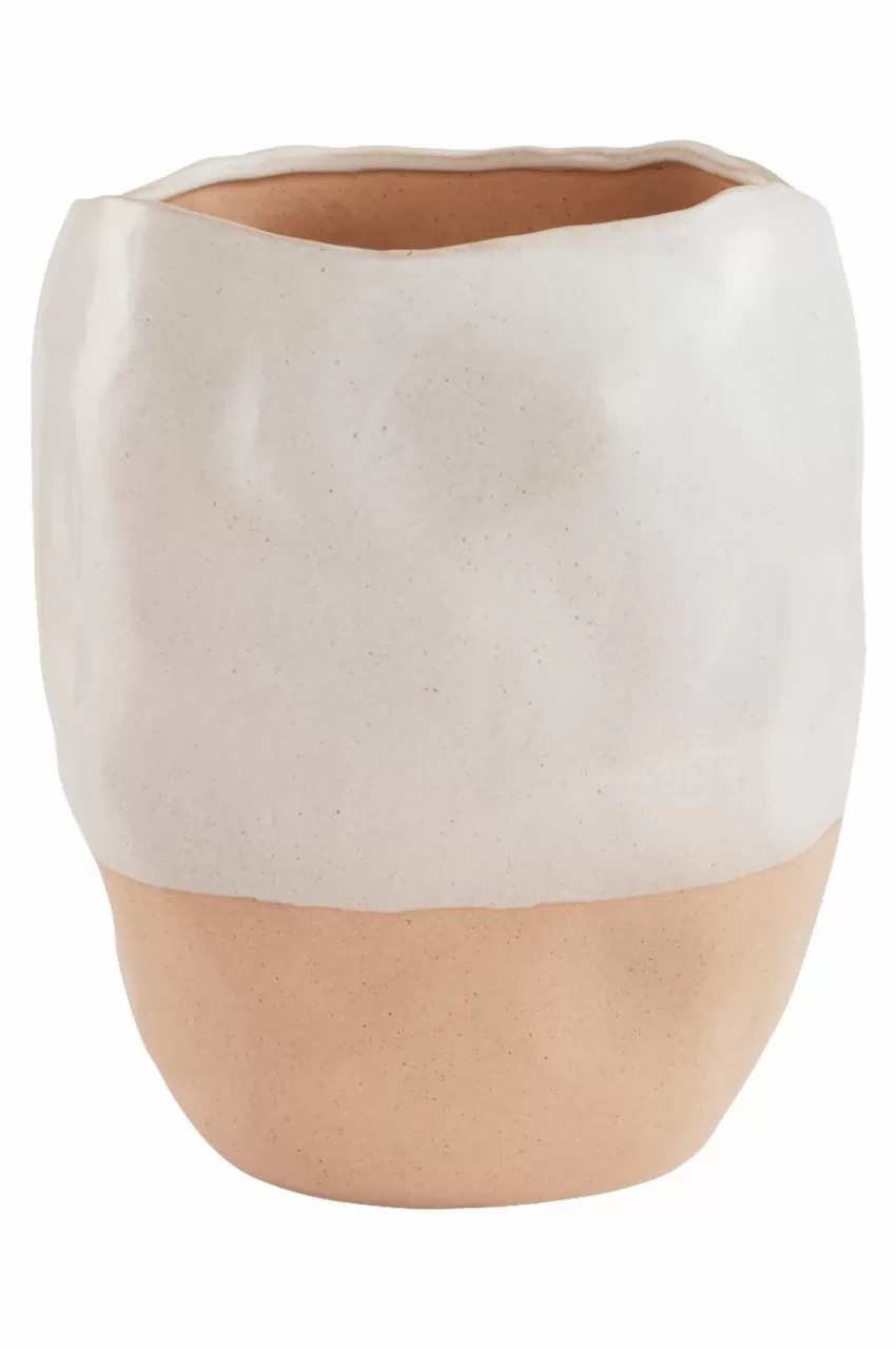 Vaser*Jotex ALMOND Vas Höjd 27 Cm Naturvit/brun
