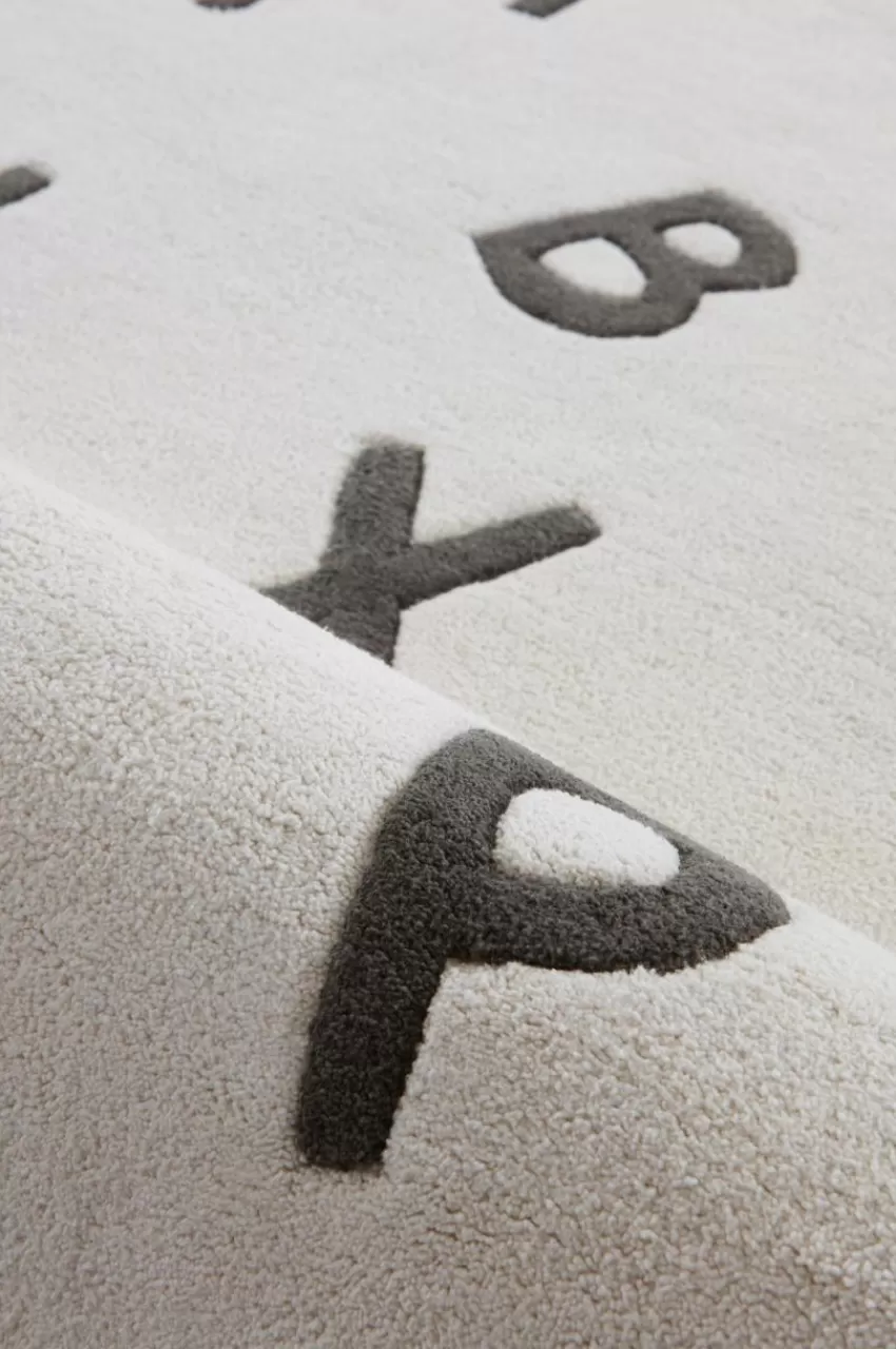 Barnmattor | Barnmattor*Jotex ALPHA Bomullsmatta 160x230 Cm - Ekologisk Naturvit/svart