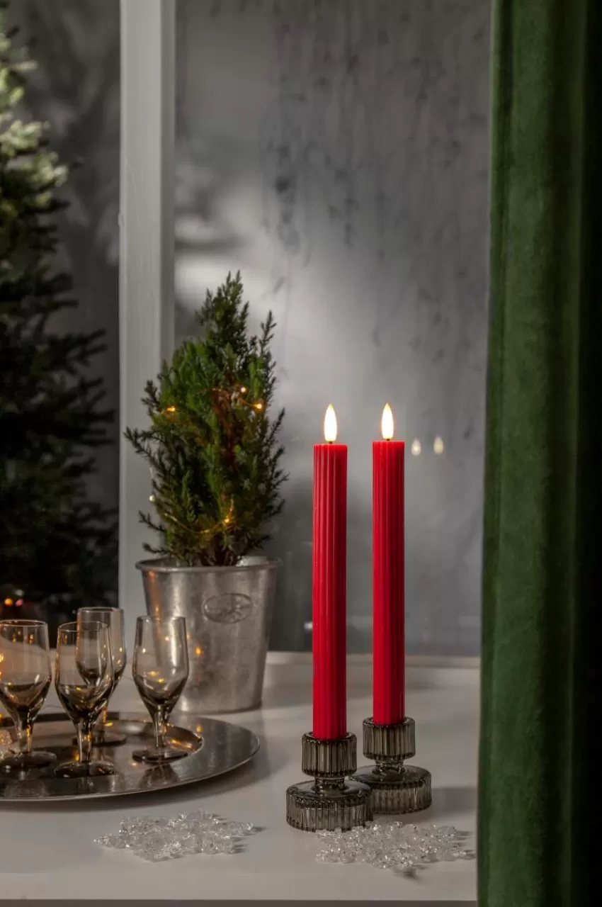 Julbelysning | Ljus*Jotex Antikljus LED Flamme Stripe 2-pack Röd