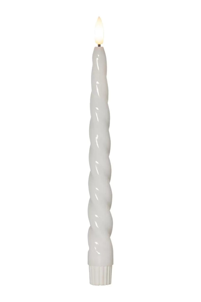 Ljus*Jotex Antikt Ljus Flamme Shine 2-p Vit