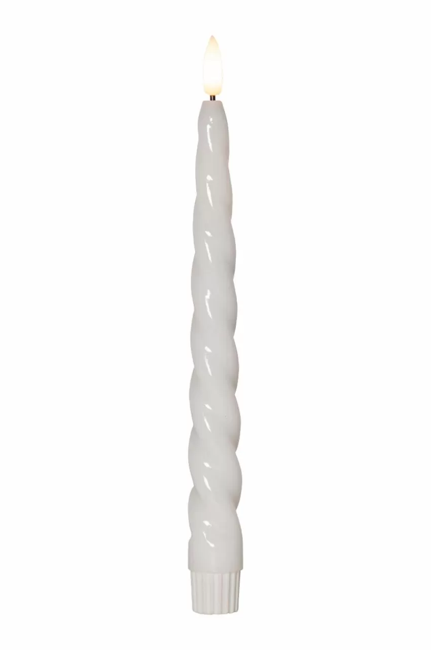 Ljus*Jotex Antikt Ljus Flamme Shine 2-p Vit