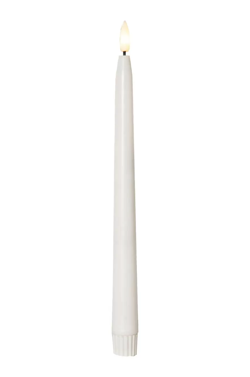 Ljus*Jotex Antikt Ljus Flamme Shine 2-p, Utomhus Vit