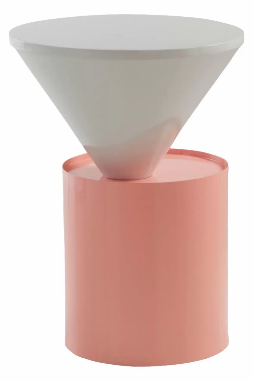Bord*Jotex AXION Sidobord ø 46 Cm Vit/rosa