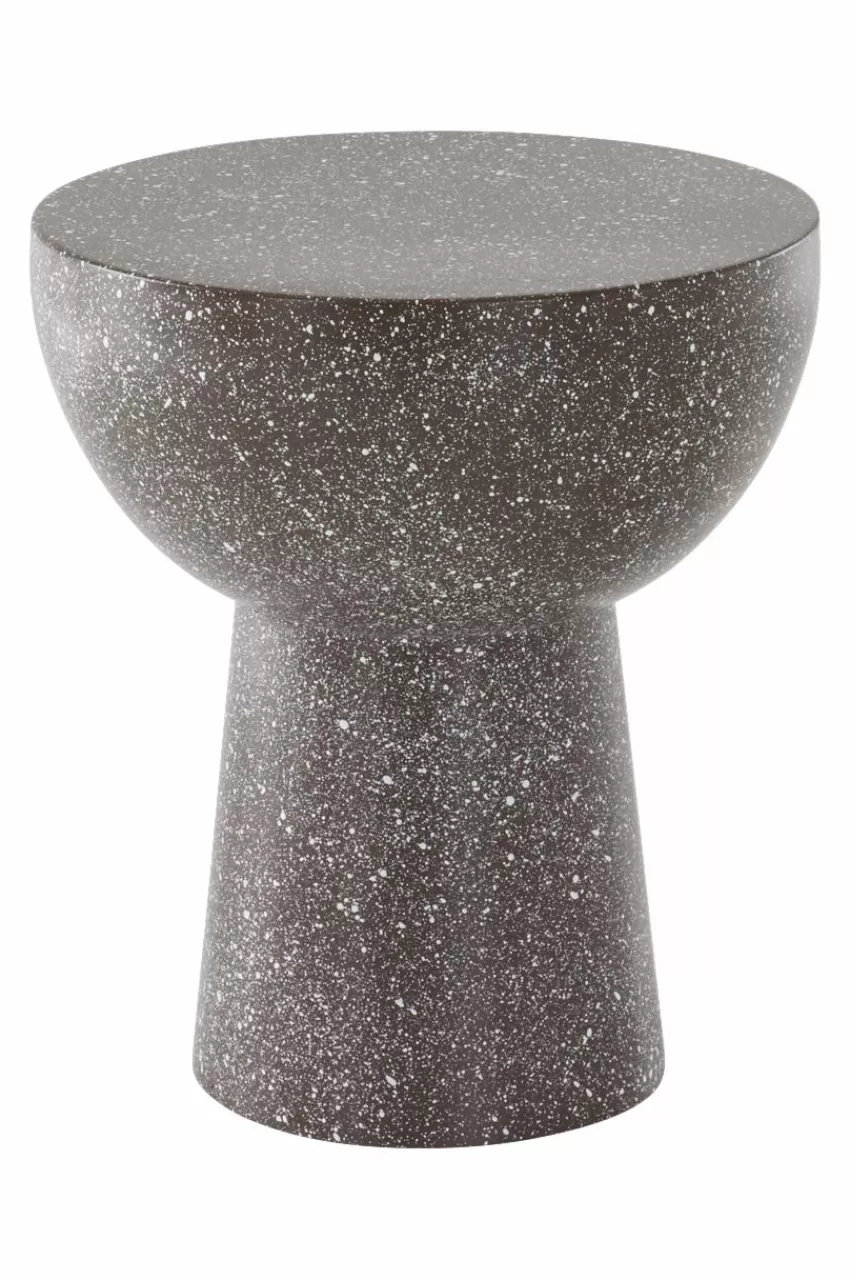 Bord*Jotex BALIS Sidobord ø 35 Cm Mörkgrå terrazzo