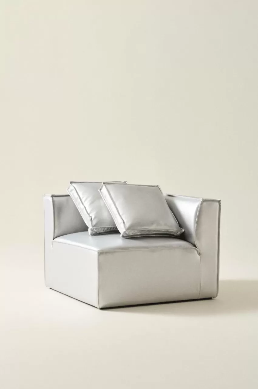 Soffor*Jotex BALTIMORE Soffmodul - Hörn + 2 Kuddar Silver