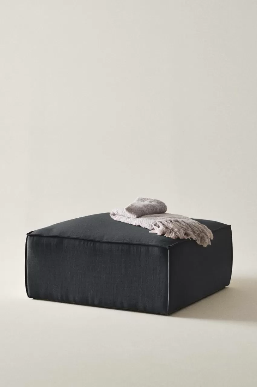 Soffor*Jotex BALTIMORE Soffmodul - Sittpuff 90x90 Cm Kolgrå
