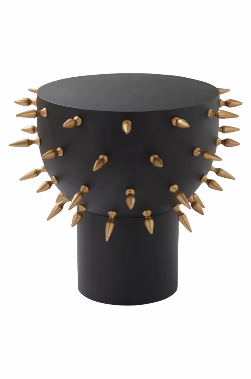 Bord*Jotex BARB Sidobord ø 40 Cm Svart/guld