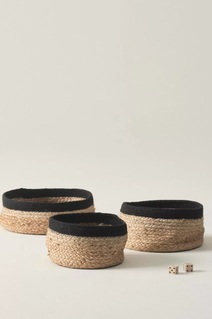 Förvaring*Jotex BASKERVILLE Förvaringskorg 3-pack Beige/svart