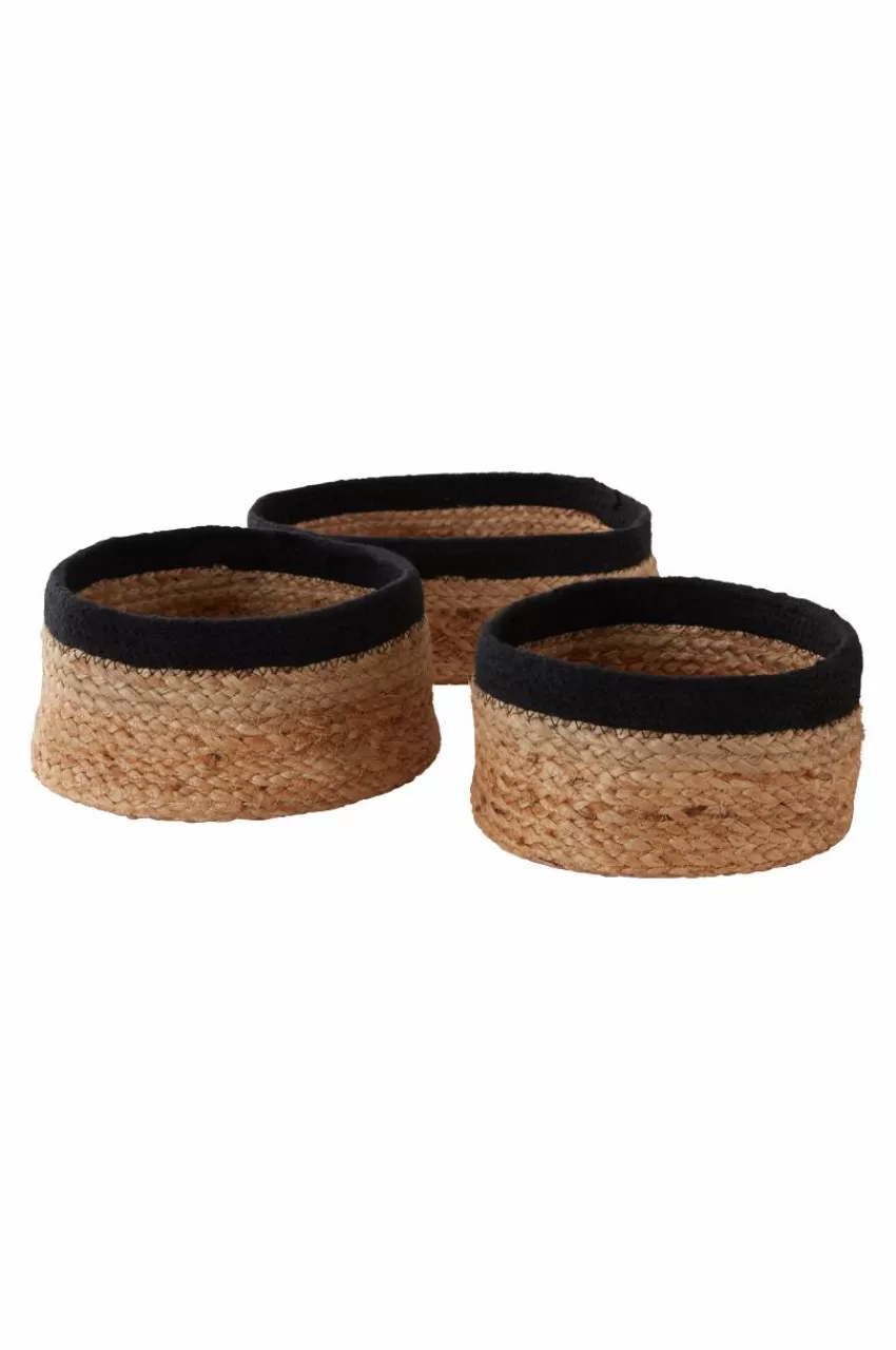 Förvaring*Jotex BASKERVILLE Förvaringskorg 3-pack Beige/svart