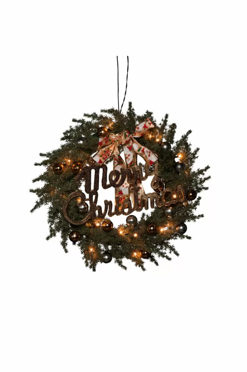 Utebelysning | Utebelysning*Jotex Batteridriven Grankrans 25 LED ⌀ 40 Cm Grön