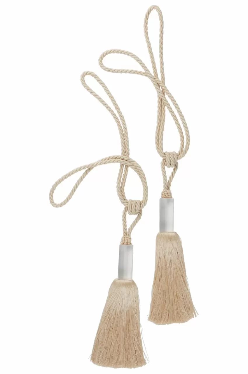 Gardinomtag*Jotex BIBI Tofsomtag 2-pack Ljusbeige