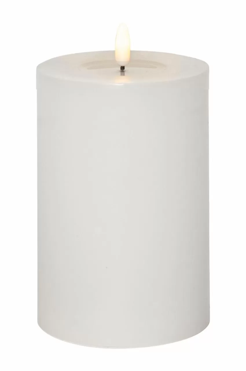 Ljus*Jotex Blockljus Flamme Flow Big 17,5 Cm Vit