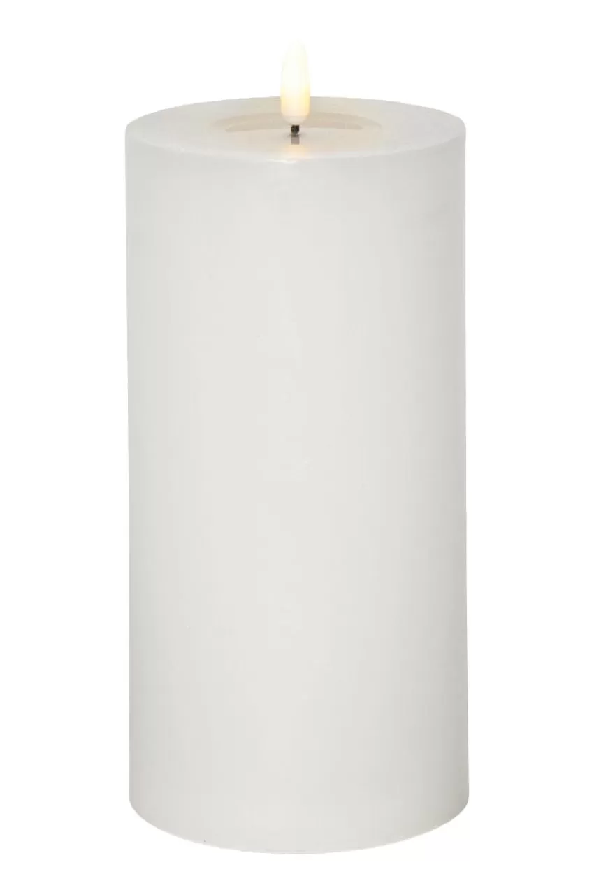 Ljus*Jotex Blockljus Flamme Flow Big 22,5 Cm Vit
