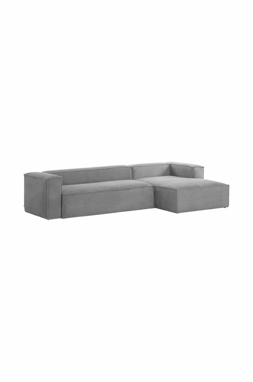 Soffor*Jotex BLOK Soffa 3-sits - Divan Höger Mörk grå