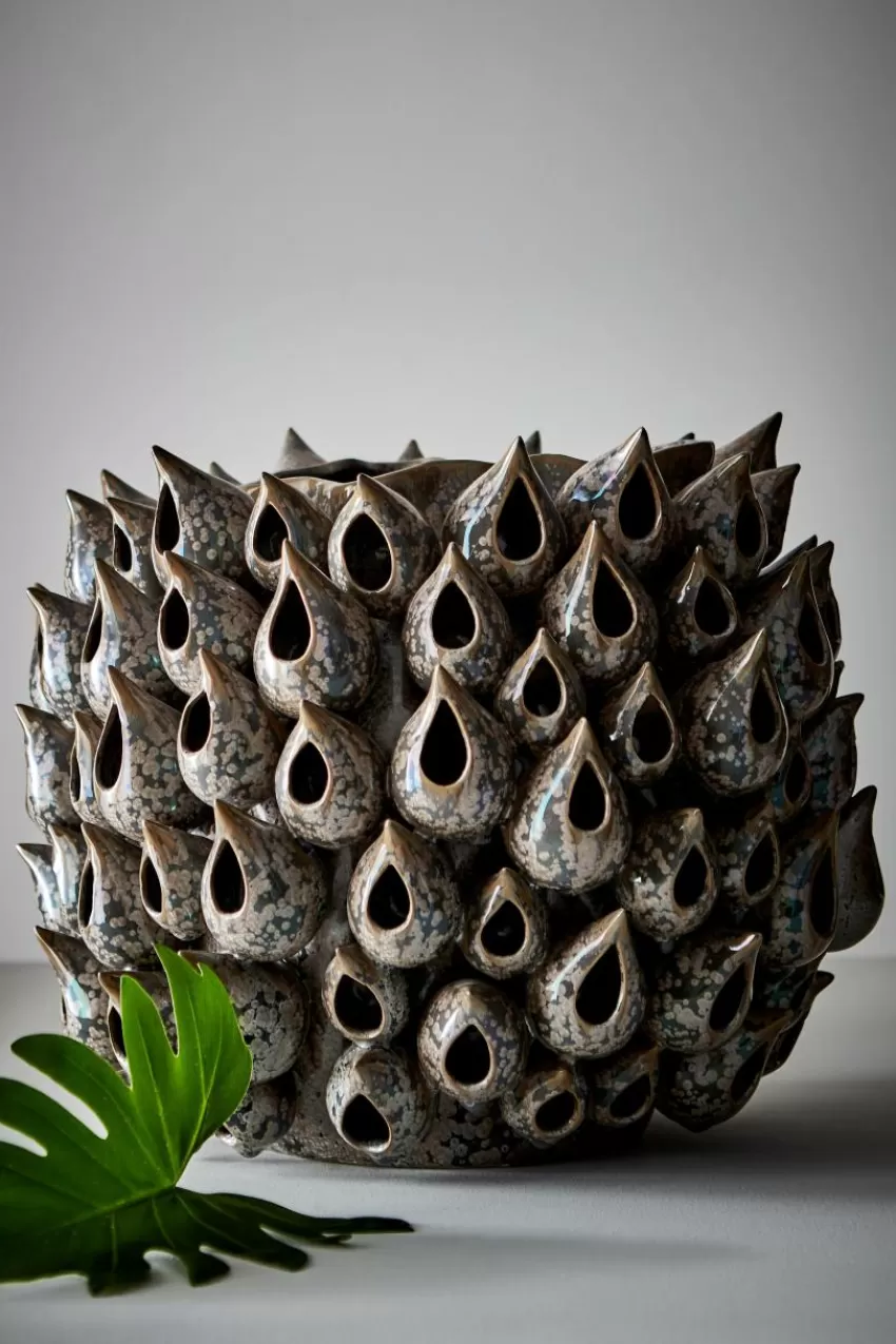 Vaser*Jotex BLOWFISH Vas - Höjd 31 Cm Grå