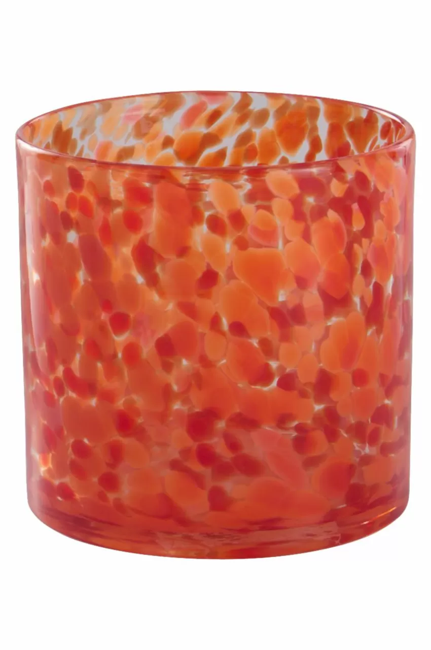 Ljuslyktor*Jotex BOSTON Ljuslykta Höjd 12 Cm Red organge clear