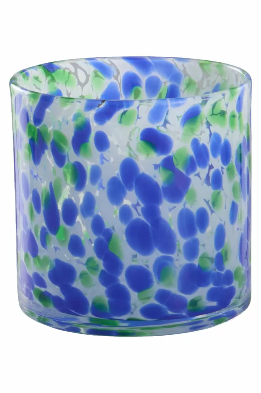 Ljuslyktor*Jotex BOSTON Ljuslykta Höjd 12 Cm Clear with blue green and white