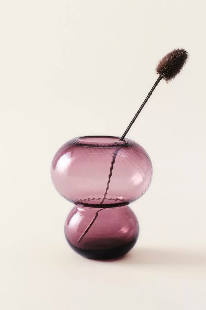 Vaser*Jotex BUBBLAN Glasvas - Höjd 19,5 Cm Vinröd