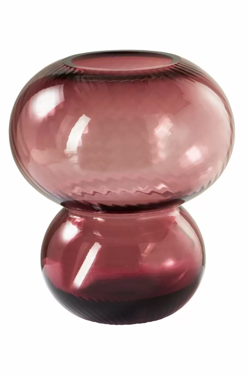 Vaser*Jotex BUBBLAN Glasvas - Höjd 19,5 Cm Vinröd