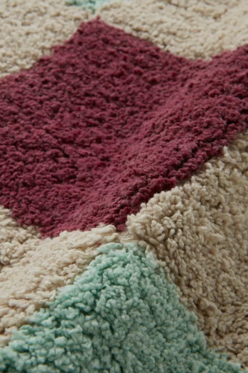 Bomulls- & Trasmattor*Jotex BURDIS Bomullsmatta 170x240 Cm Naturvit/röd/mint