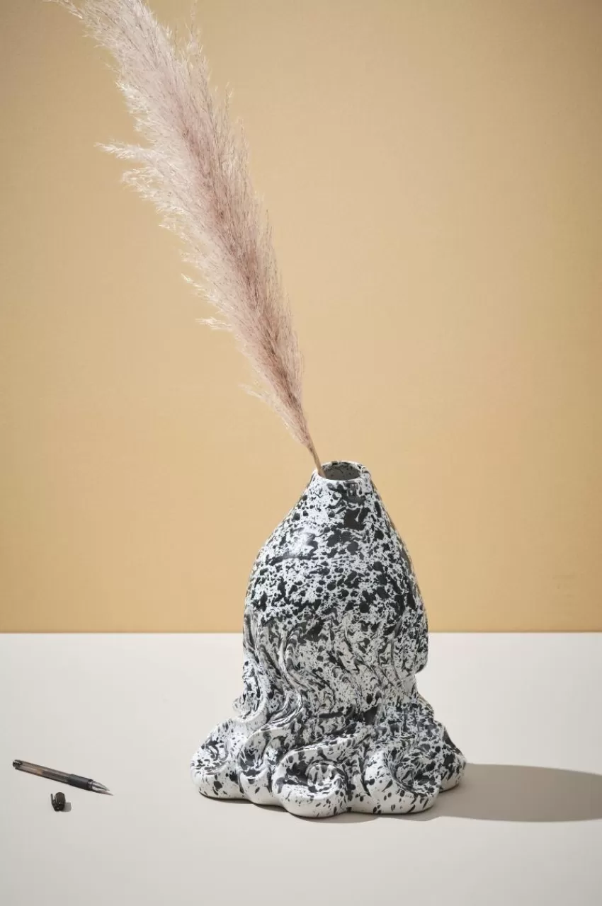 Vaser | Prydnadssaker*Jotex CANYON MULTI Vas/dekoration - Höjd 32 Cm Vit/svart
