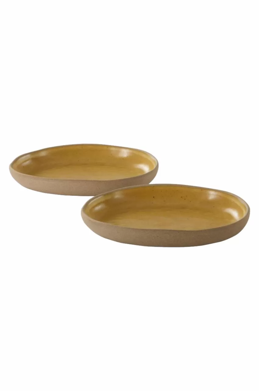 Tallrikar*Jotex CARA Assiett 2-pack ø 16 Cm Senap/beige