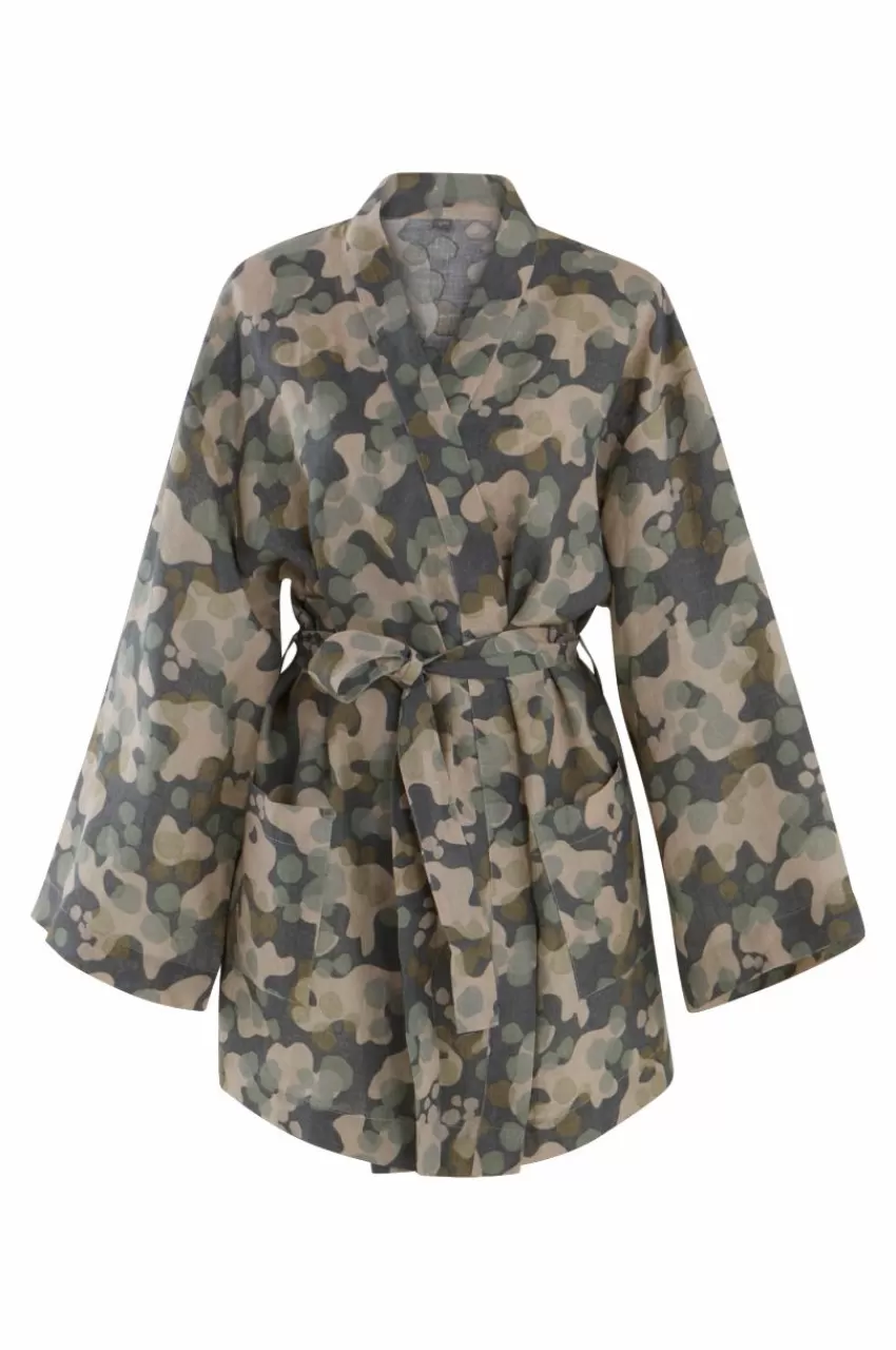 Morgonrockar*Jotex CARA Kimono Kort Mörkgrön