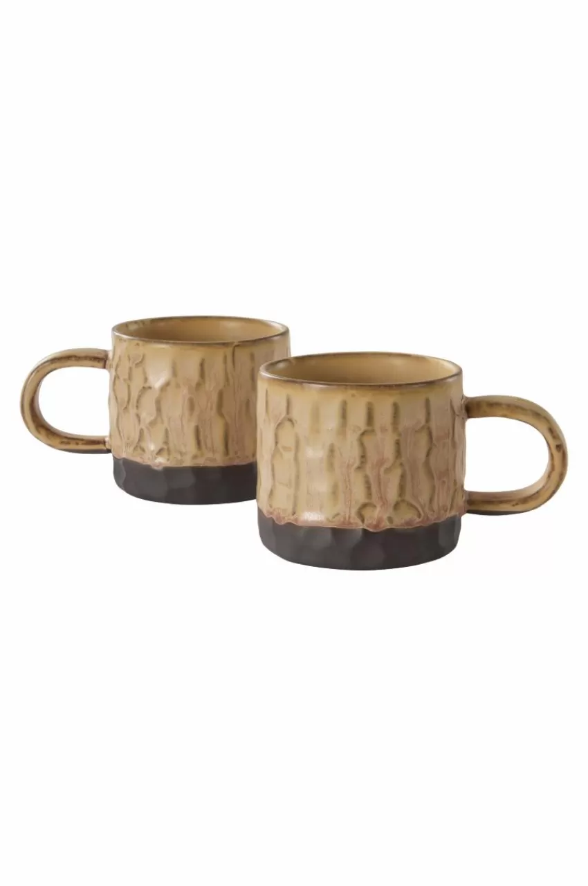 Koppar & Muggar*Jotex CARA Mugg 2-pack Mörkbrun/beige