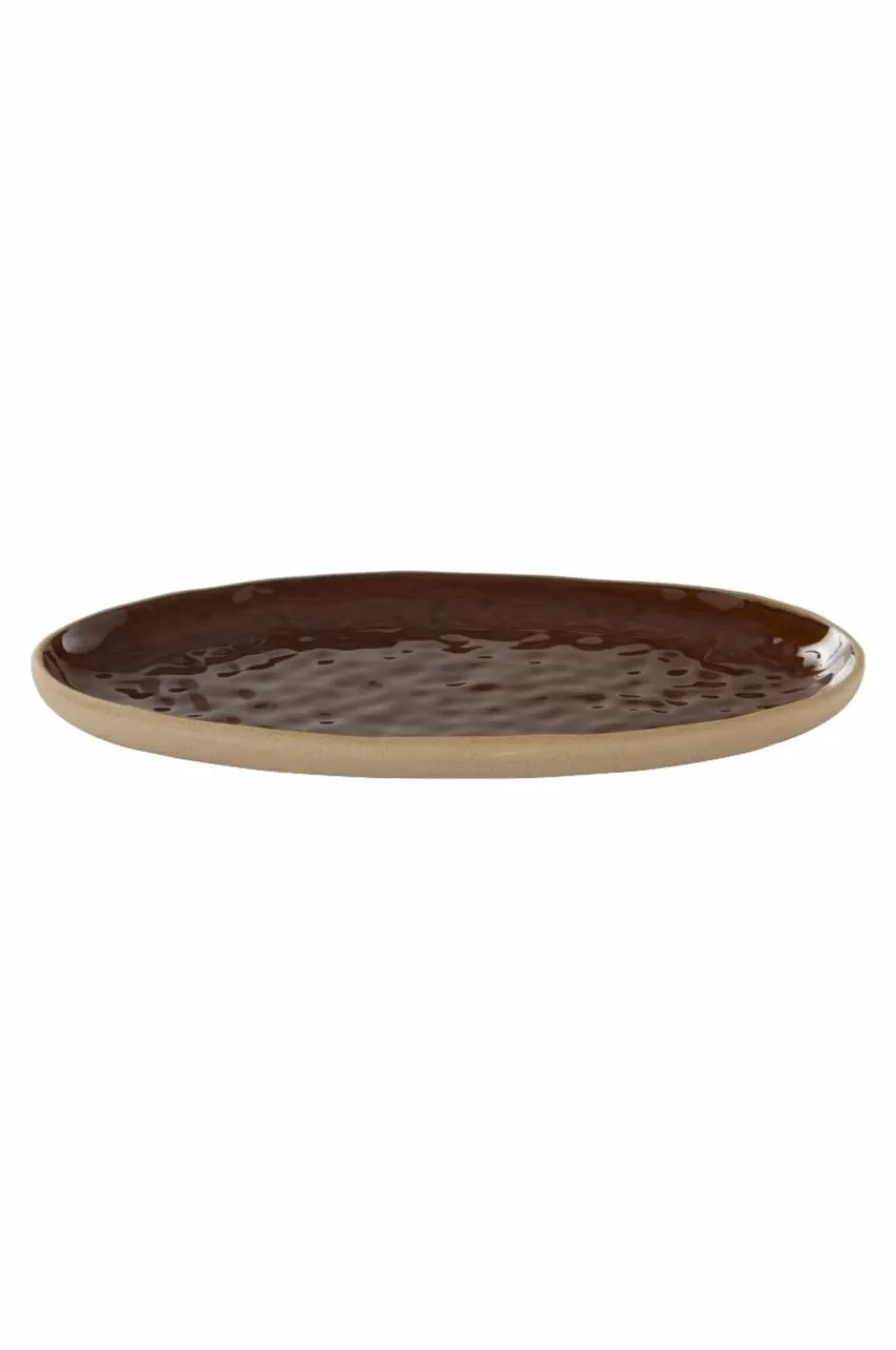 Brickor & Serveringsfat*Jotex CARA Serveringsfat 29x18 Cm Mörkbrun/beige