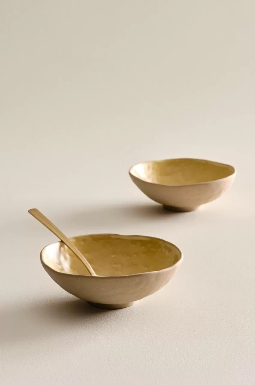 Skålar*Jotex CARA Skål 2-pack ø 18 Cm Senap/beige