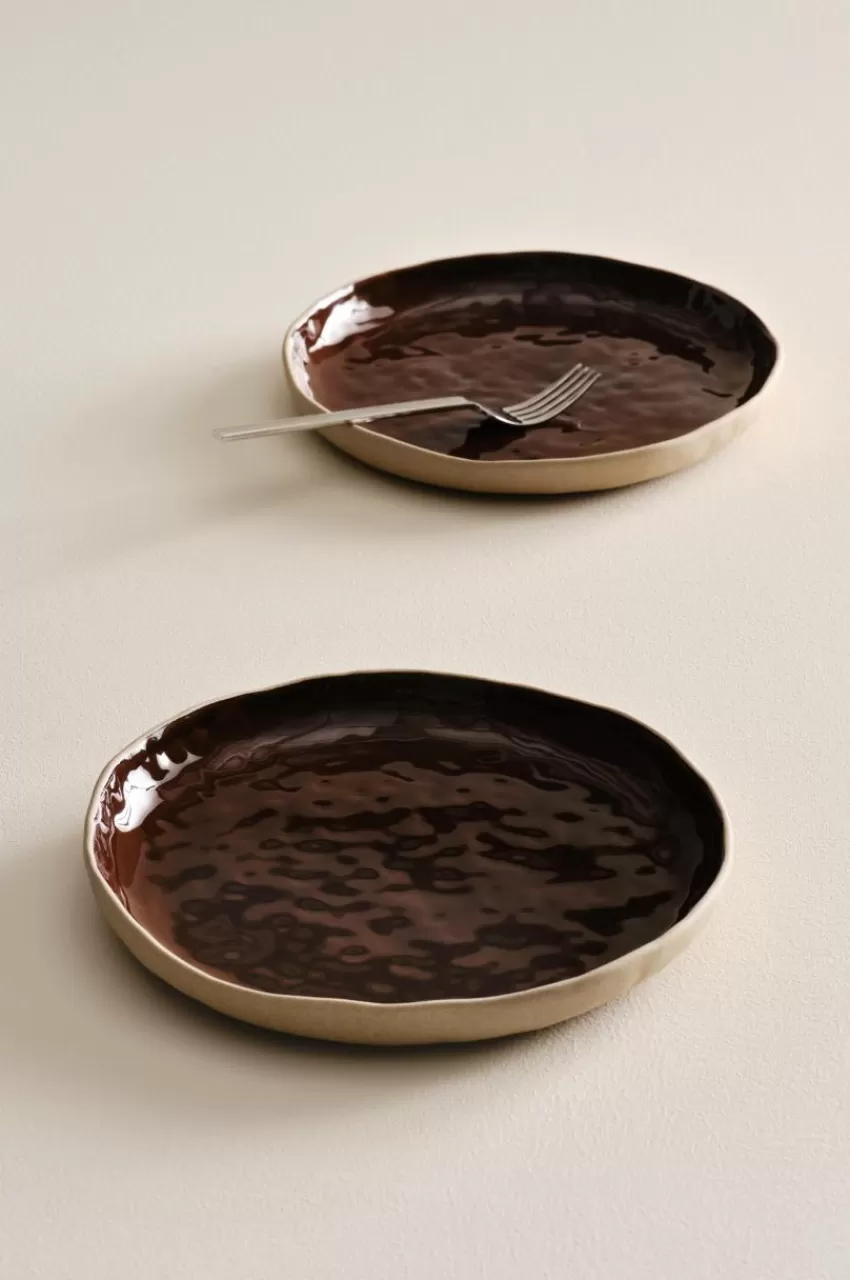 Tallrikar*Jotex CARA Tallrik ø 26 Cm Mörkbrun/beige