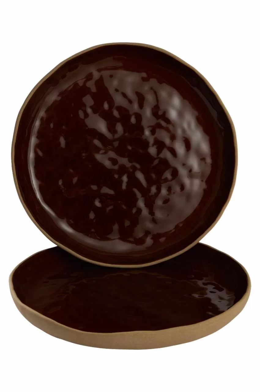 Tallrikar*Jotex CARA Tallrik ø 26 Cm Mörkbrun/beige