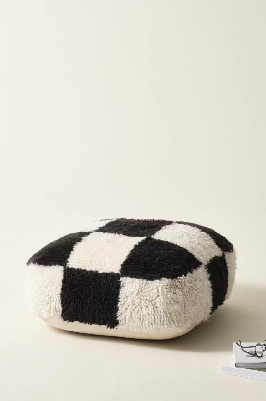 Sittpuffar*Jotex CHESS Sittpuff 80x80 Cm Svart/vit