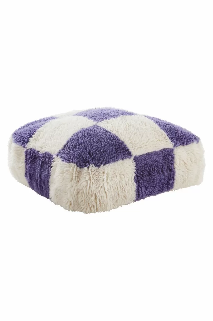Sittpuffar*Jotex CHESS Sittpuff 80x80 Cm Lila/vit