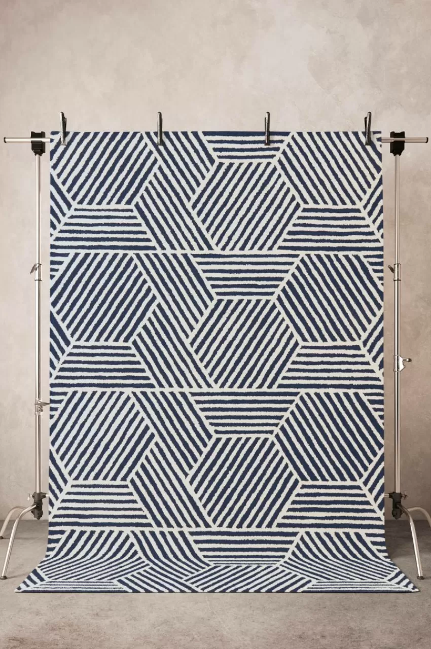Viskosmattor*Jotex CLADY Viskosmatta 200x300 Cm Blå/vit