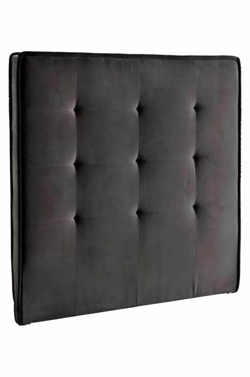 Sänggavlar*Jotex CLIFTON Sänggavel 120 Cm Mörkgrå/svart piping