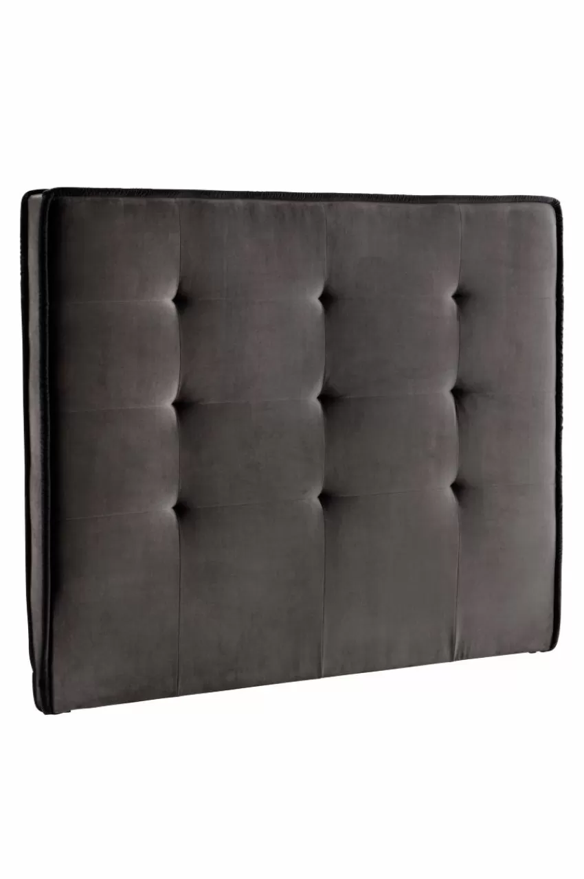 Sänggavlar*Jotex CLIFTON Sänggavel 160 Cm Mörkgrå/svart piping