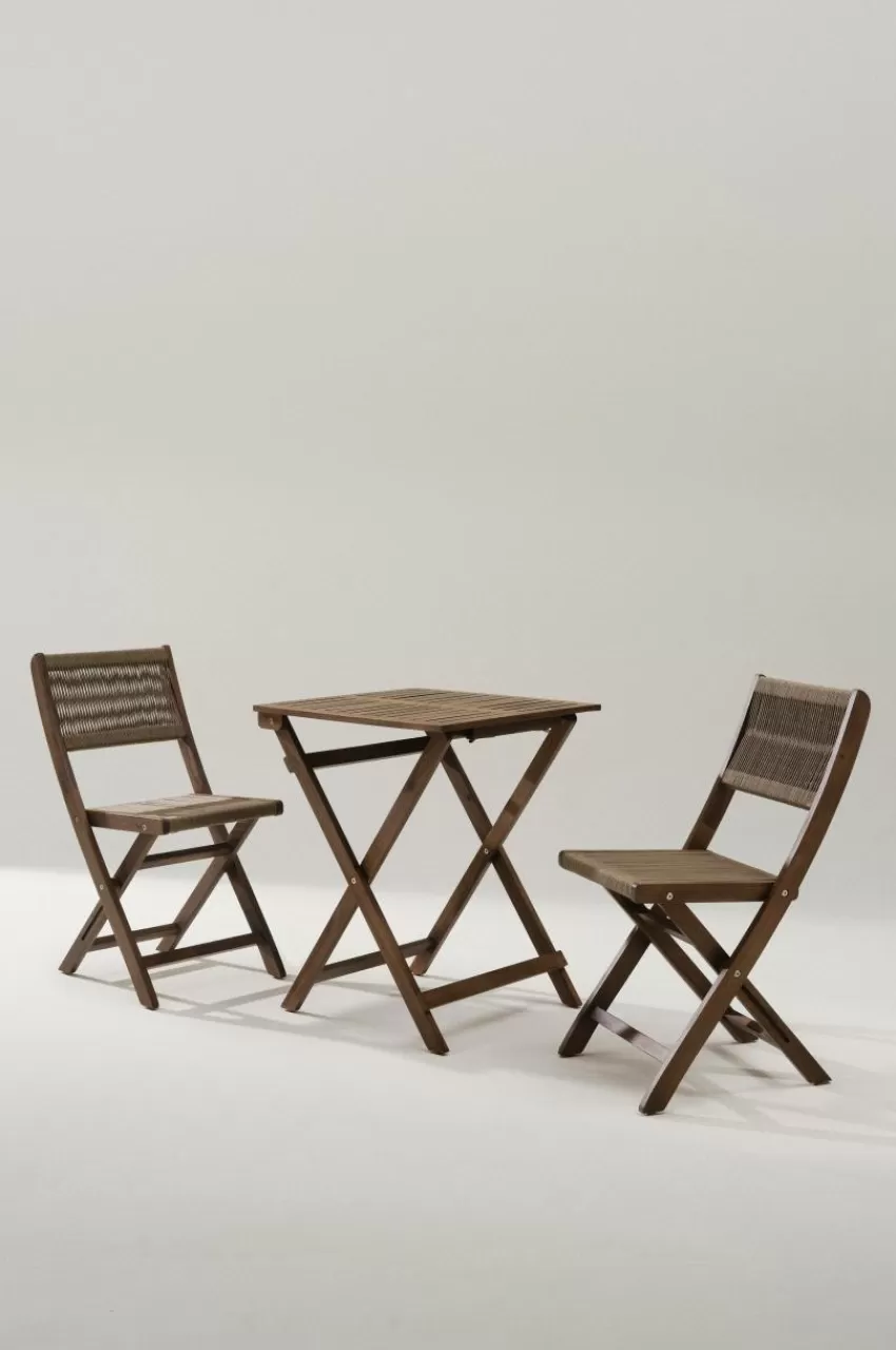 Utebord | Utemöbler*Jotex CORAL Caféset 3 Delar Teak/Brun
