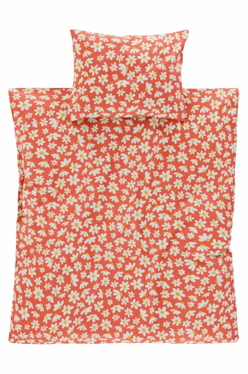 Barnsängkläder*Jotex DAISY BABY Påslakanset Vagn/vagga - Ekologisk Orange
