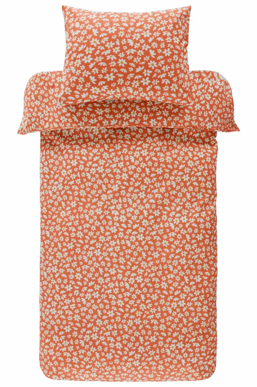 Påslakanset*Jotex DAISY Påslakanset Enkelsäng - Ekologisk Orange