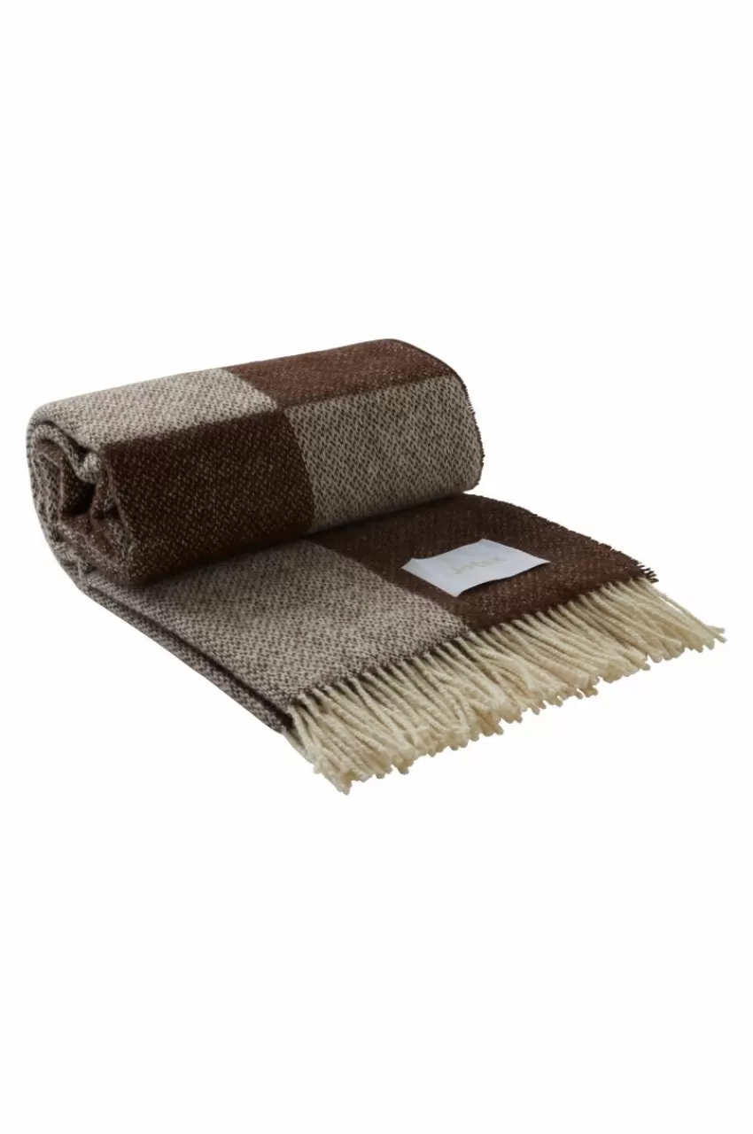 Plädar & Filtar*Jotex DANTE Ullpläd Naturvit/brun