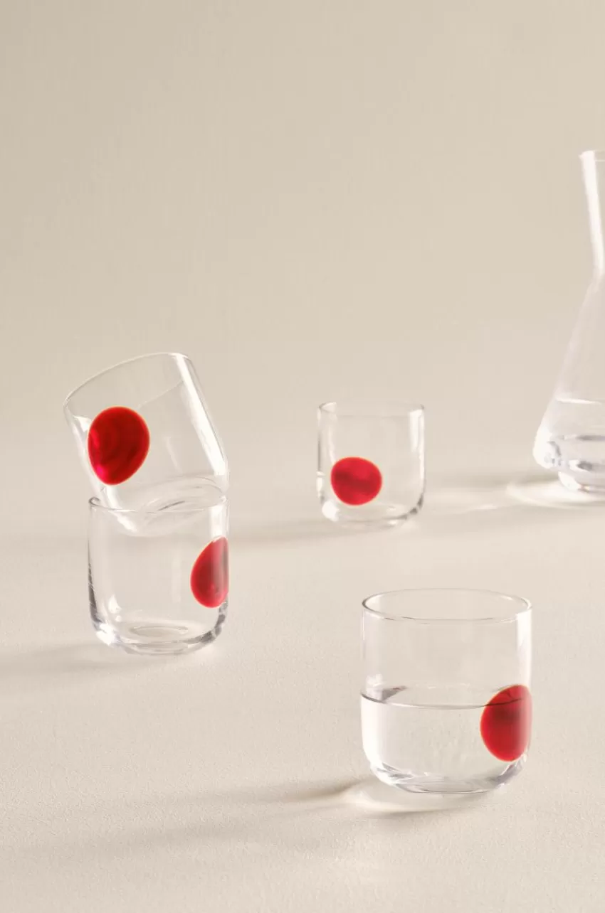 Glas*Jotex DART Glas 4-pack Transparent/vinröd
