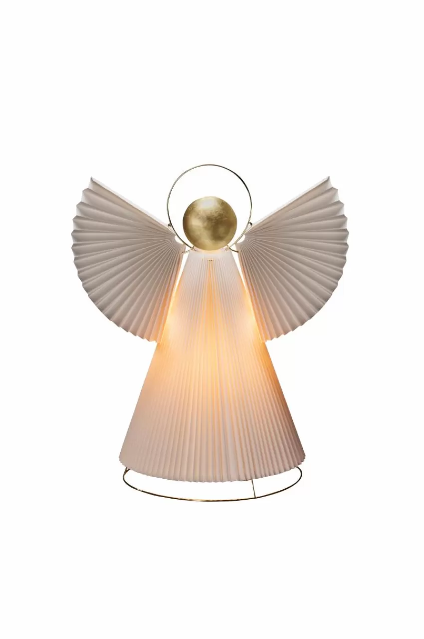 Julbelysning*Jotex Dekoration Pappersängel 54 Cm Vit mässing