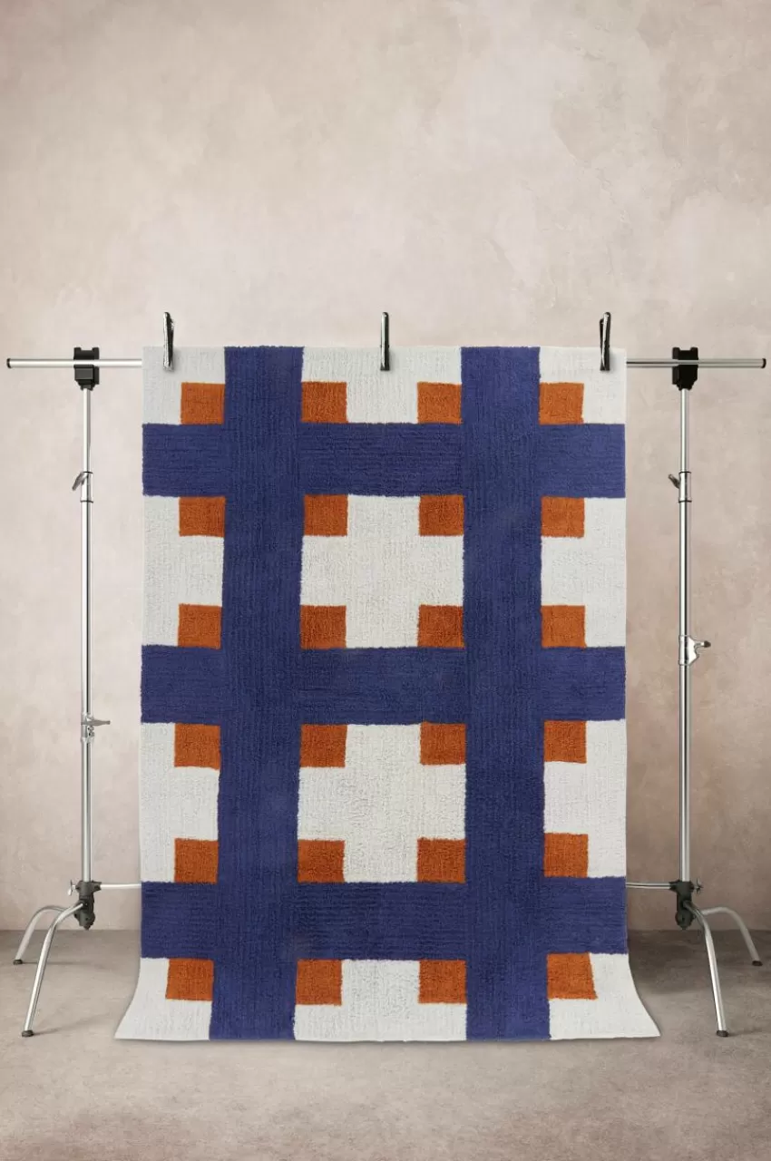 Bomulls- & Trasmattor*Jotex DELPHI Bomullsmatta Kobolt/curry/naturvit